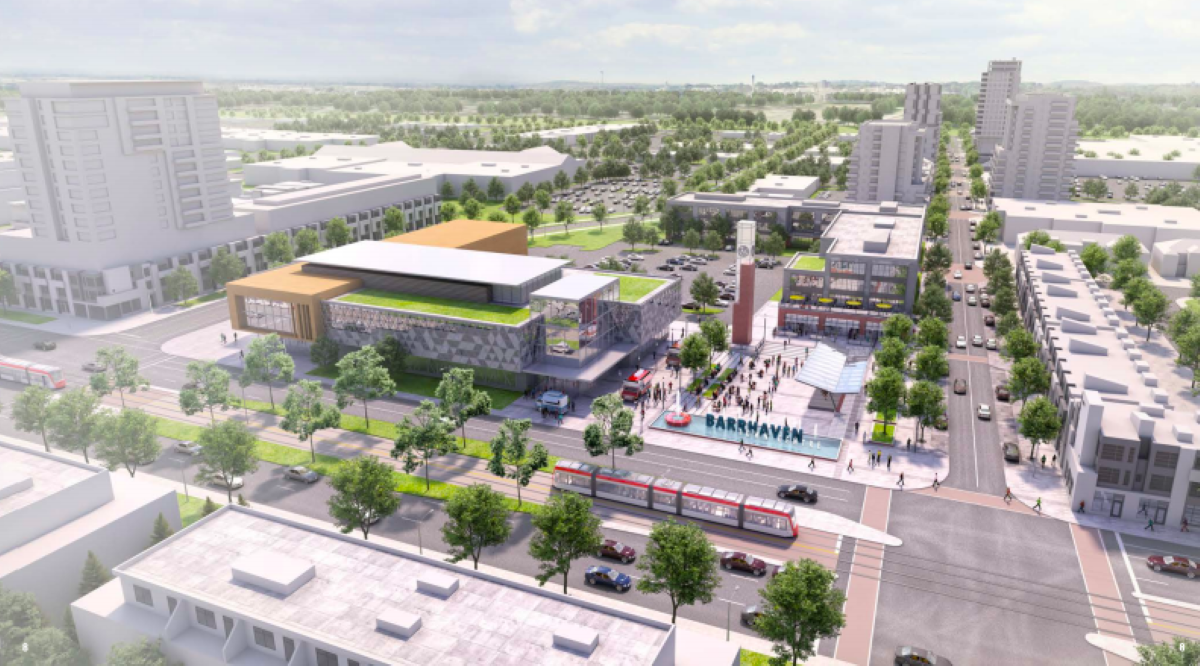 Rendering image of the new barrhaven downtown.