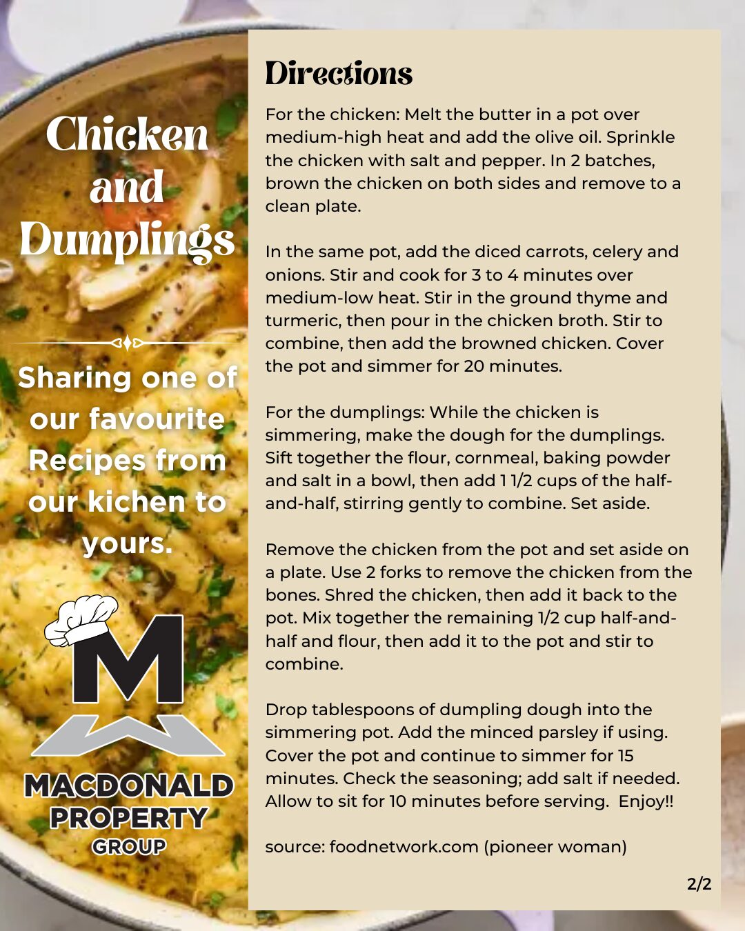 Copy of Chicken and DumplingsRecipe Social Media posts